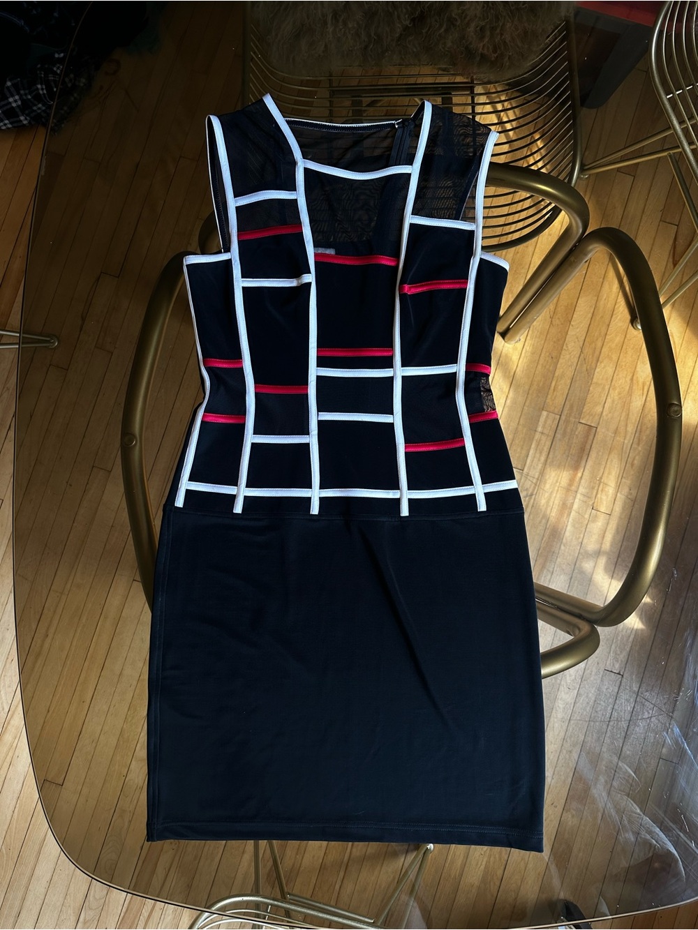 VINTAGE Joseph Ribkoff Geometric Mondrian-Style 2-Piece Dress & Duster Set - Picture 2 of 16